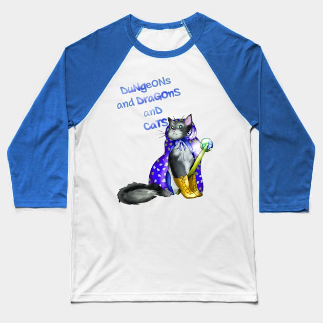 Pretty kitty dungeons and dragons and cats Baseball T-Shirt by cuisinecat